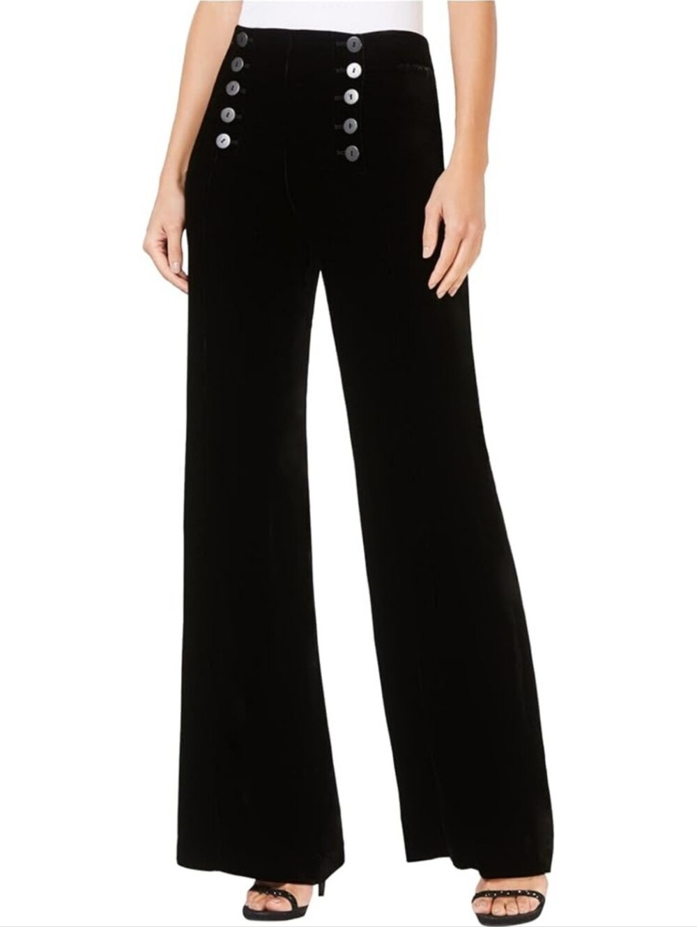 NEW Oonagh By Nanette Lepore Black Sailor Wide Leg Linen Trouser Pants Size 4